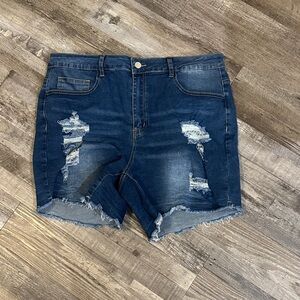 Distressed Denim Women Shorts